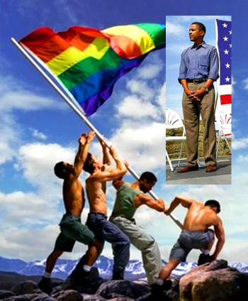  "Faux gay flag rising image by Ed Freeman/ Getty Images." - Washington Post
