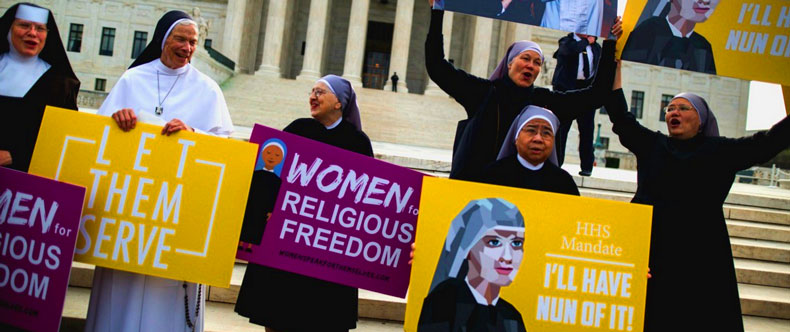 "They were there to hear the U.S. government argue that the Little Sisters of the Poor—an order of Catholic nuns who have served the elderly and the poor for 175 years—must violate their faith and assist in providing contraceptive drugs and devices (including abortifacients) for all of their nuns and any other employees—through their health care plans." - Daily Signal 