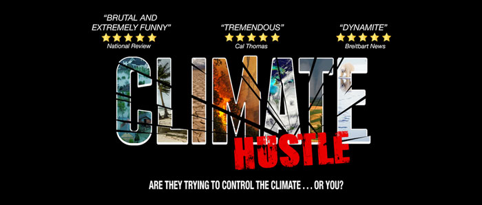 "CLIMATE HUSTLE, hosted by award-winning investigative journalist Marc Morano, reveals the history of climate scares including global cooling, debunks outrageous claims about temperatures, extreme weather, and the so-called “consensus;” exposes the increasingly shrill calls to “act immediately before it’s too late,” and in perhaps the film’s most important section, profiles key scientists who used to believe in climate alarm but have since converted to skepticism." - Climate Hustle 