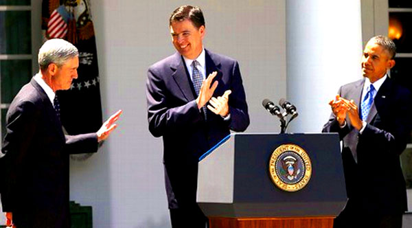 Obama actual said this about Comey at this meeting: "To know Jim Comey is also to know his fierce independence and his deep integrity," Obama said. "He's that rarity in Washington sometimes: He doesn't care about politics, he only cares about getting the job done. At key moments, when it's mattered most, he joined Bob in standing up for what he believed was right." - ABC News 