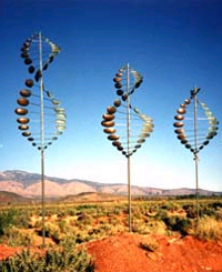 "As a child I always has an interest in art, science and engineering. My wind sculptures are a good marriage of these entities as they merge my technical abilities with my formal artistic training," Lyman Whitaker explains. " 