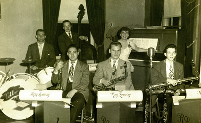 Ray Lowery's Dance Band in rehearsal, 1946, Mt. Kisco, New York.  