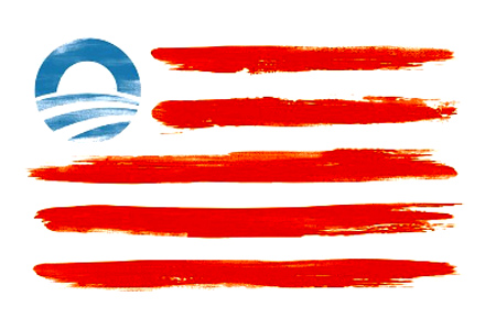 "If you go to barackobama.com right now (September 20, 2012), you can buy your very own limited edition American flag print. But this isn’t any ordinary American flag; this is an American flag that replaces the 50 stars representing the 50 states with President Obama’s campaign logo." - The Blaze