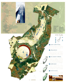 Flight 93 architectural drawing of the planned site as to be seen from the air.  